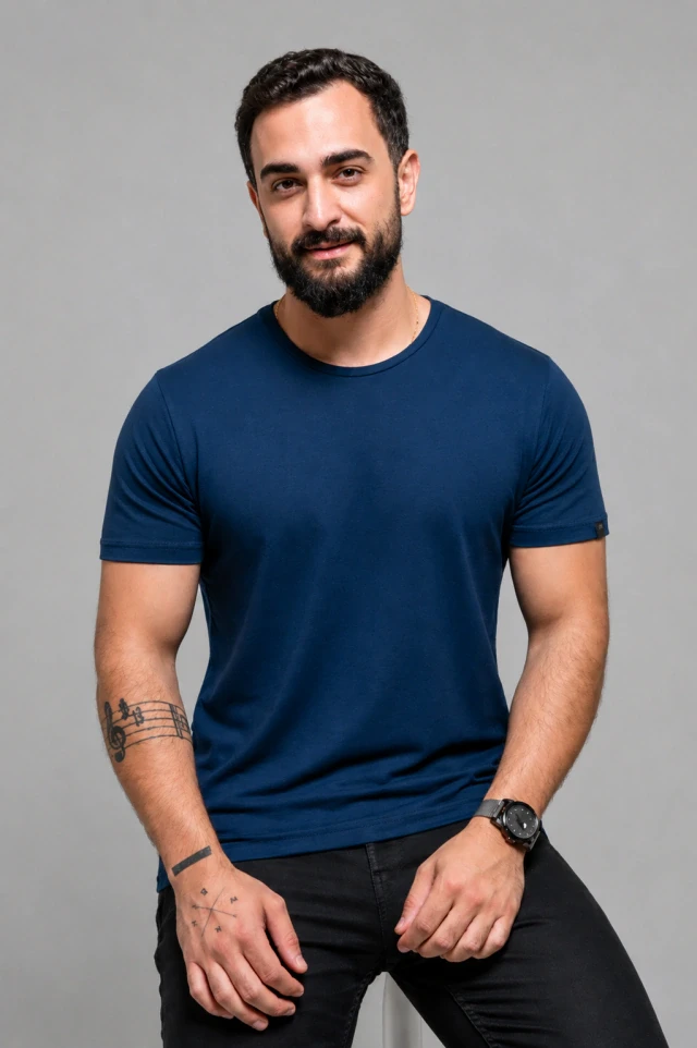 CAMISETA TECH MODAL - AZUL MARINHO — alternate